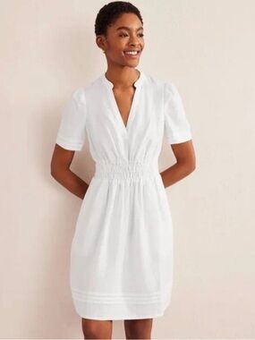 Boden Linen Pintuck Detail Mini Dress (US 10R)